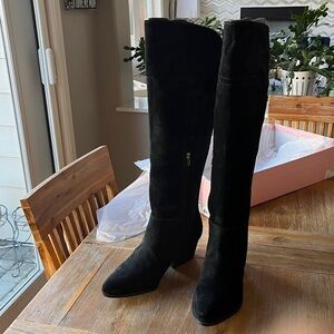 NIB black suede boots